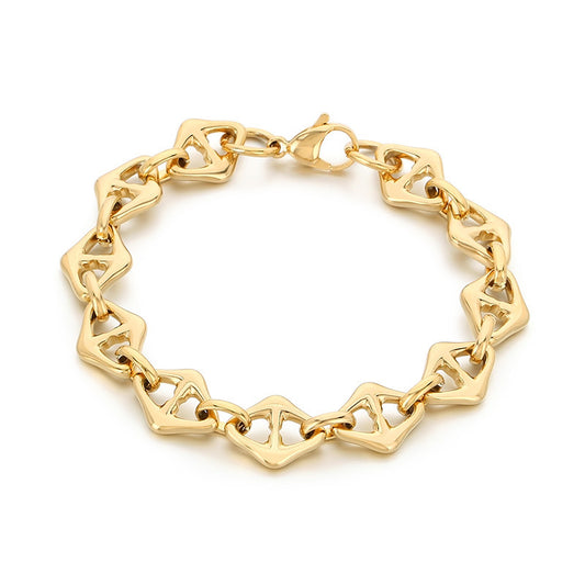 Planderful Unisex Titanium Stainless Steel Rhombus Bracelet