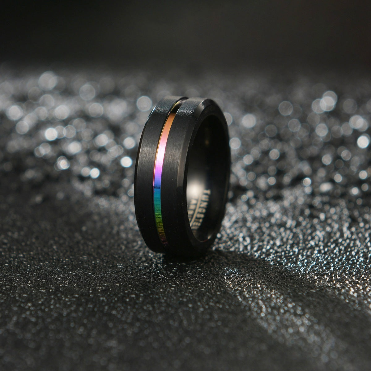 European Style Black Plated Tungsten Steel Ring for Men - Fashion Jewelry Wholesale