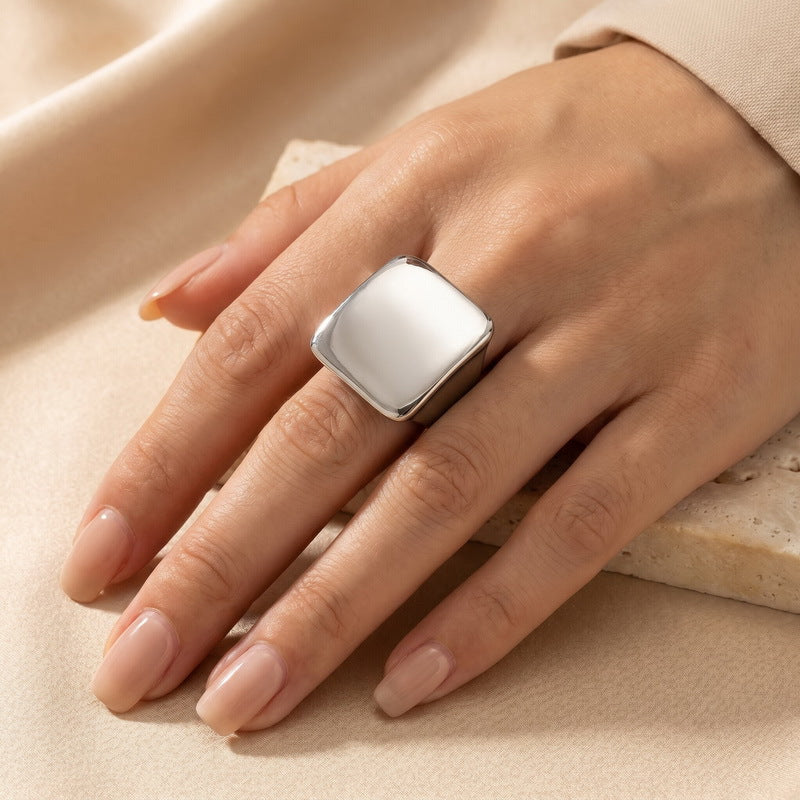 Wide Aspect Ring Hip-Hop Smooth/Sand Surface Men's And Women's Stainless Steel Ring
