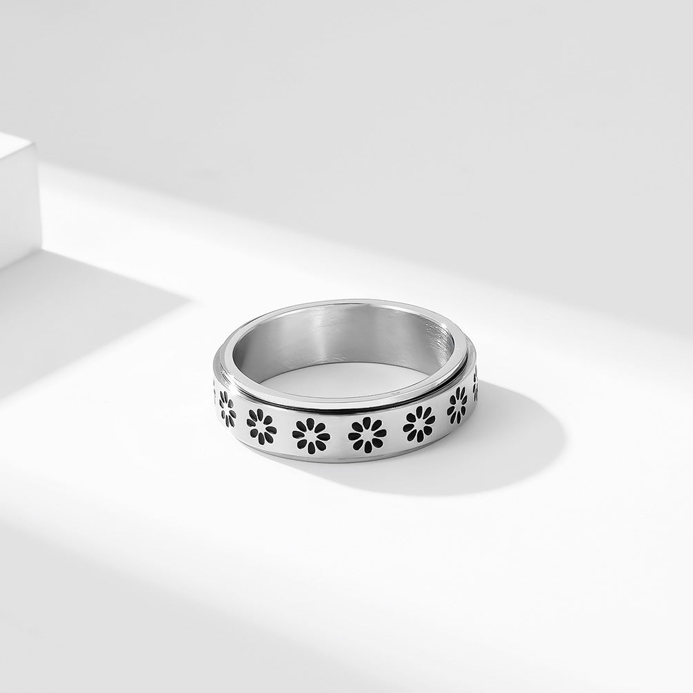 Cross-Border Amazon Rotating Titanium Steel Rings for All