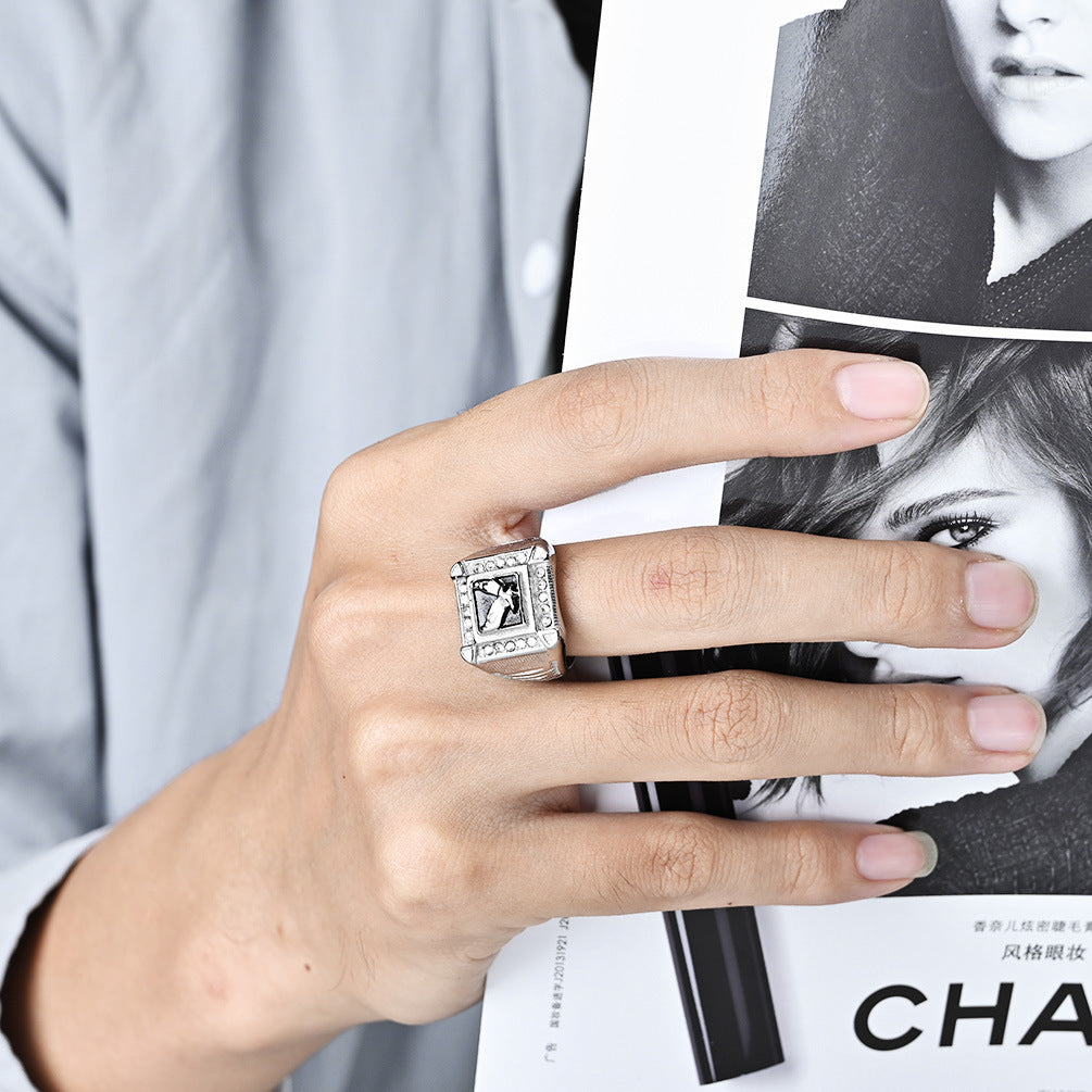 Cross-Border European And American Style Full Zircon Eagle Ring