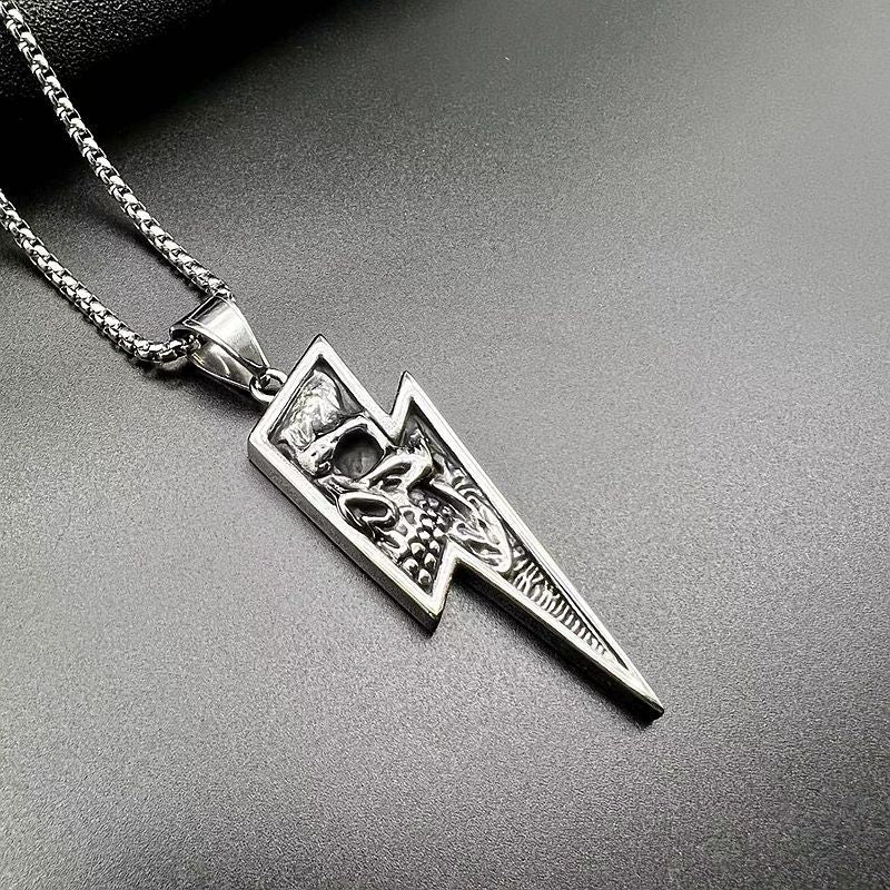 Steel Necklace - Vintage Skull Pendant for Men