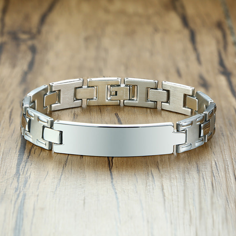 Men's Titanium Steel Surface Brushed Watch Chain Bracelet