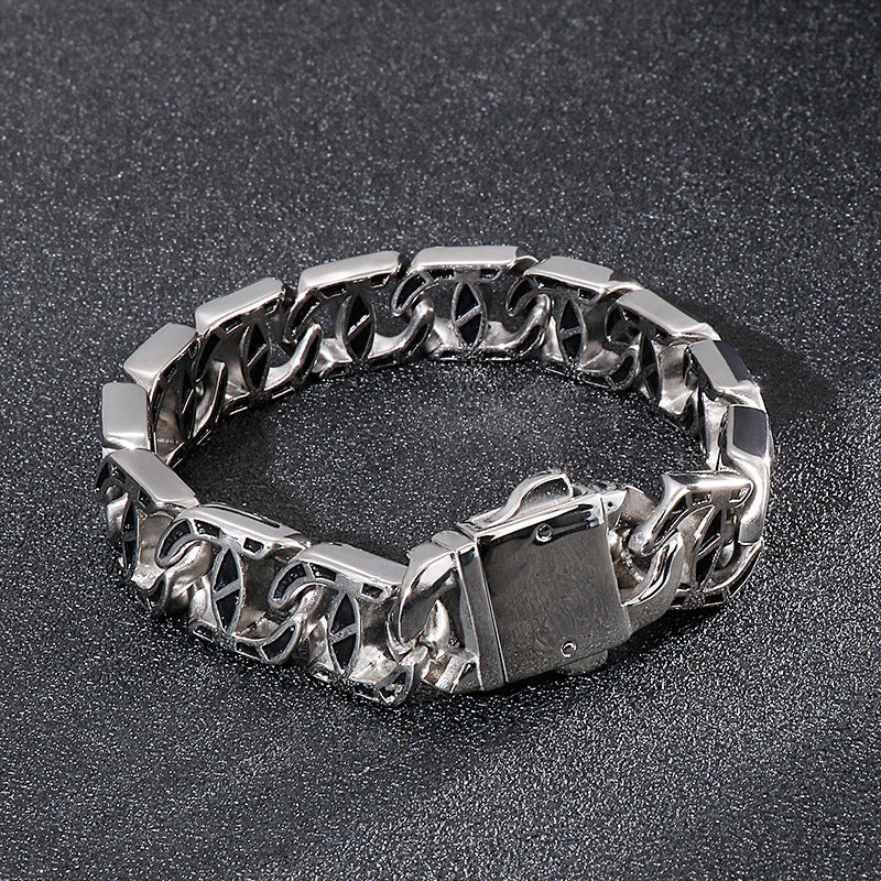 Retro Stainless Steel Charm Bracelet for Men - Unique Punk Style Accessory