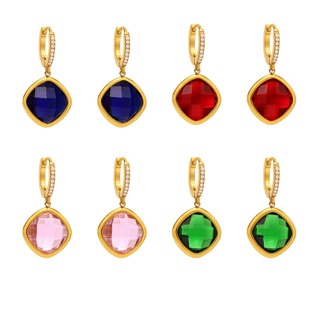Planderful Everyday Genie Czech Glass Zircon Earrings Women