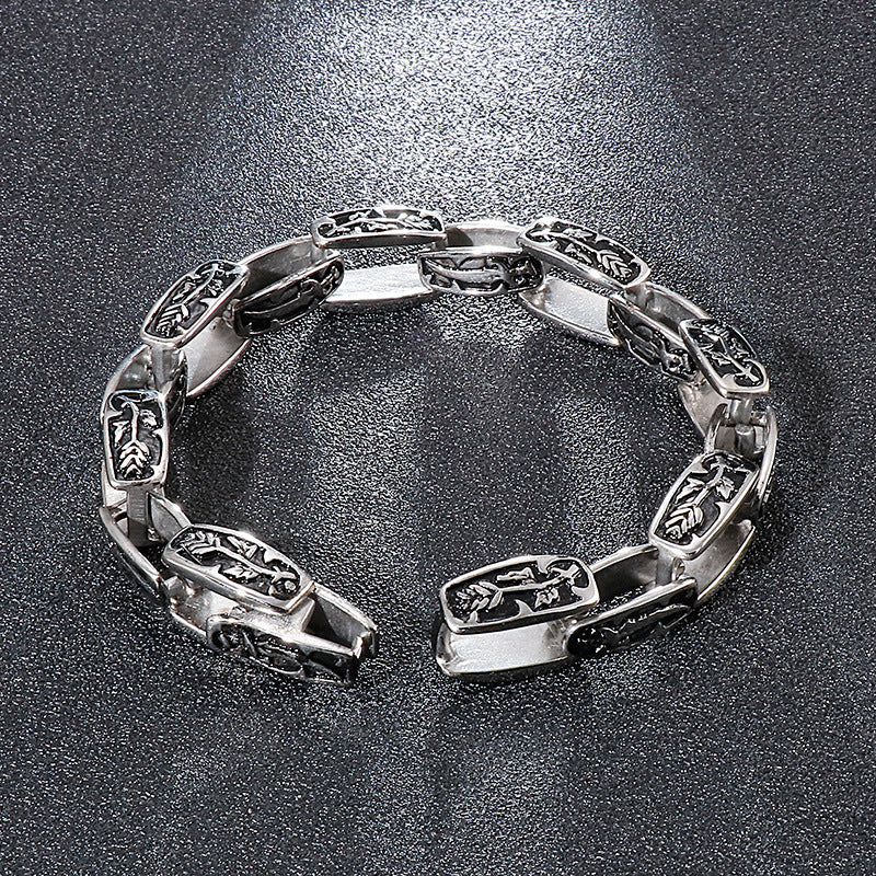 Punk-inspired Stainless Steel Bracelet with Custom Design for Stylish Men