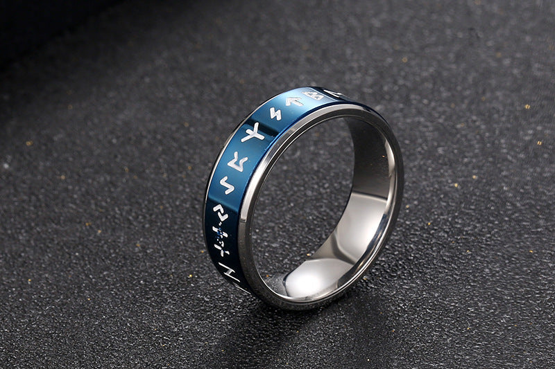 Rotatable Three-Color Titanium Steel Men's Ring - Japan & South Korea Inspired Temperament Design