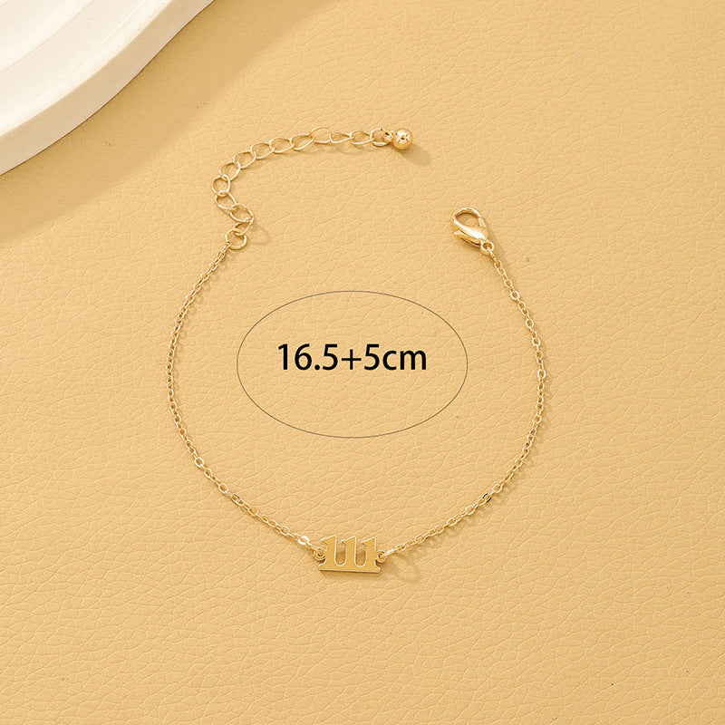 Trendy Metal Bracelet with Numeric Design - Wholesale Fashion Accessory