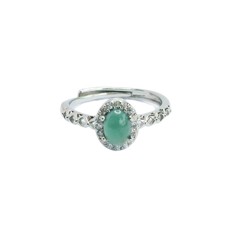Blue-Water Jadeite Knot Ring