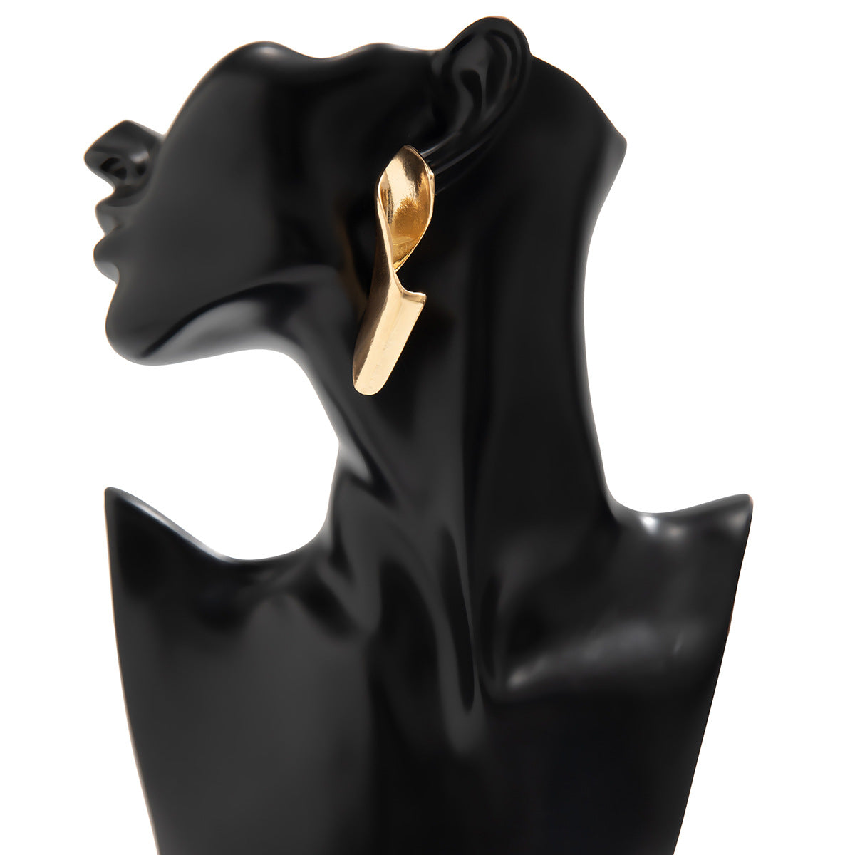 Planderful Vienna Verve Pleated Metal Folding Stud Earrings For Women Versatile Geometric Retro Statement