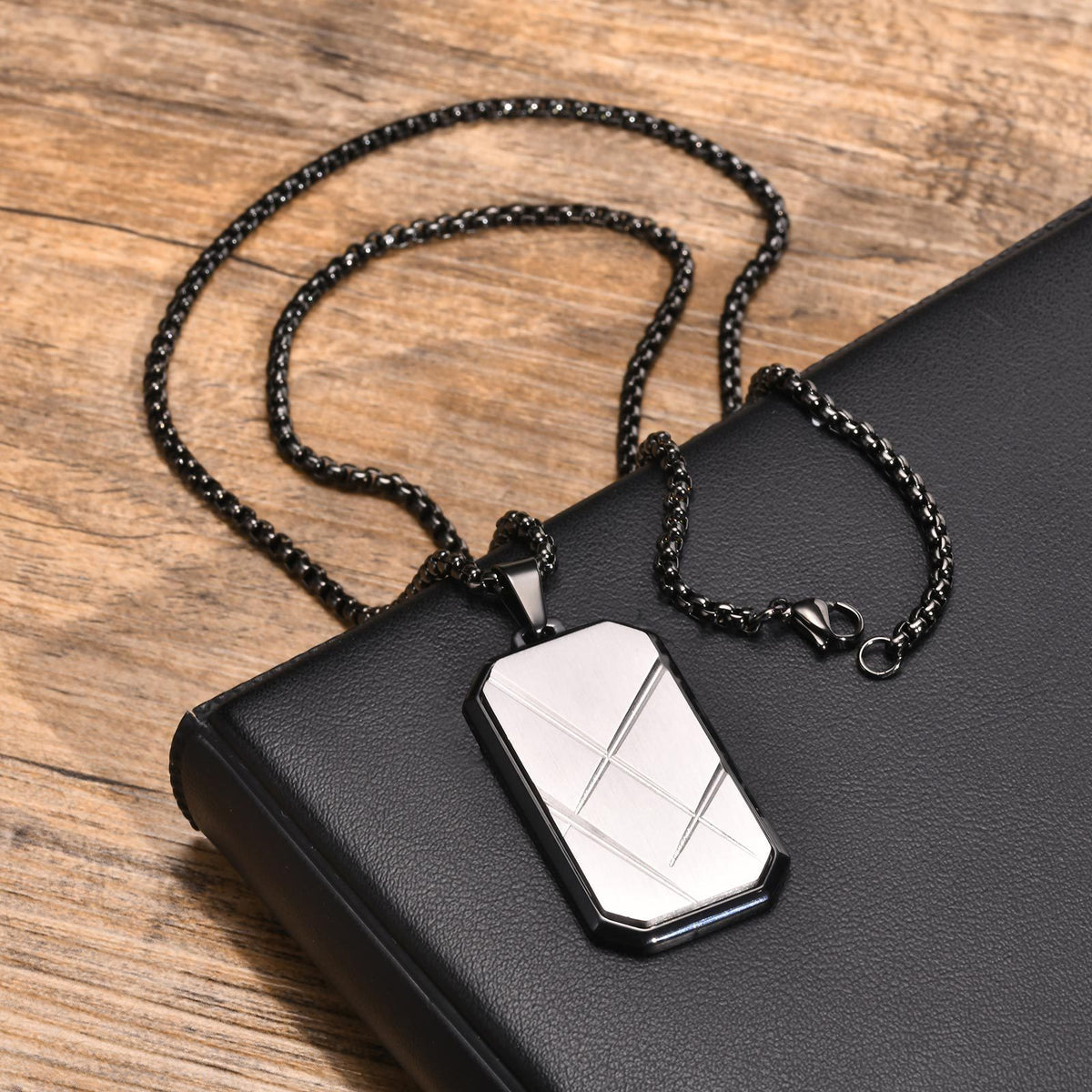 Geometric Stainless Steel Necklace for Men
