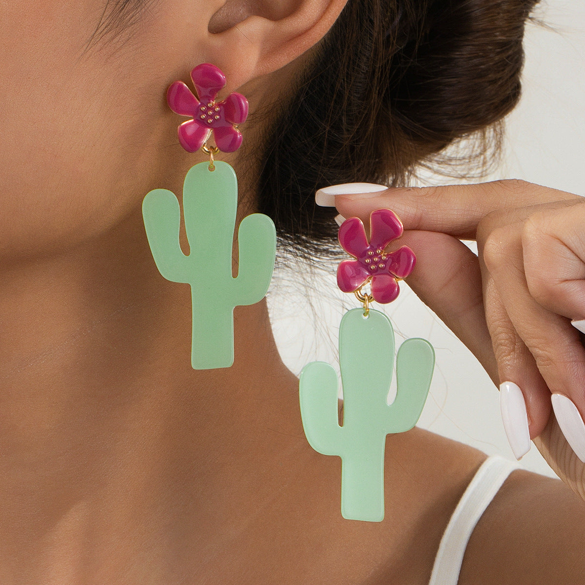 Planderful Vienna Verve Earrings – Creative Acrylic Cactus Design