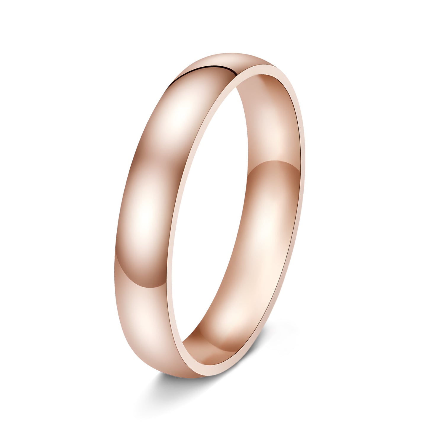 Planderful Everyday Genie Unisex 4mm Steel Ring Glossy Couple Gift For Valentines Day