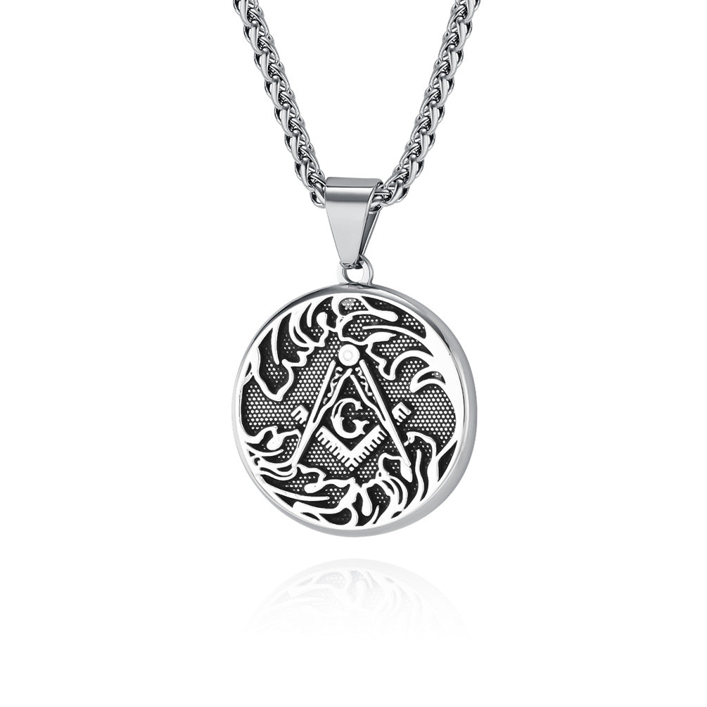 Stainless Steel Durable Pendant Necklace For Men Retro European American Trend Planderful Fraternity Style