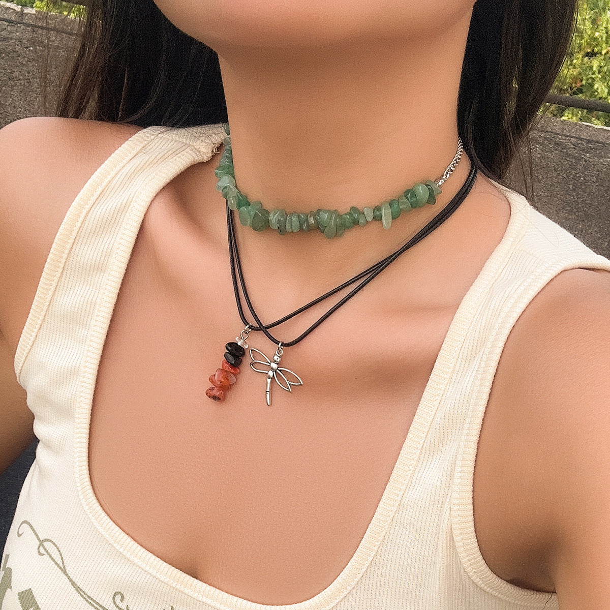 Vintage Devil's Eye and Turquoise Pendant Necklace