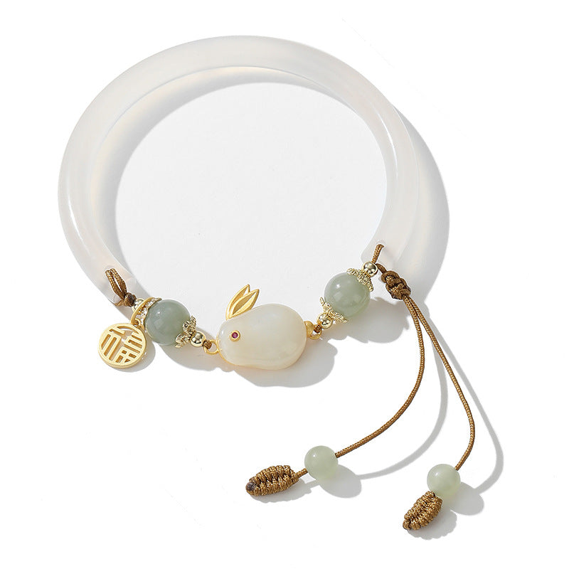 Handwoven Jade Chalcedony Sterling Silver Bracelet