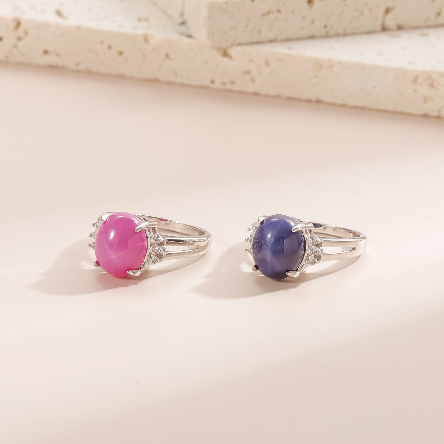 Fashion Wedding Ring Men's and Women's 8-Carat S925 Silver Sapphire Ring