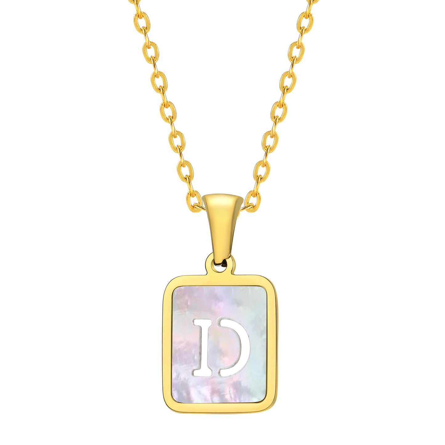 European And American Jewelry Shell Square Pendant Necklace