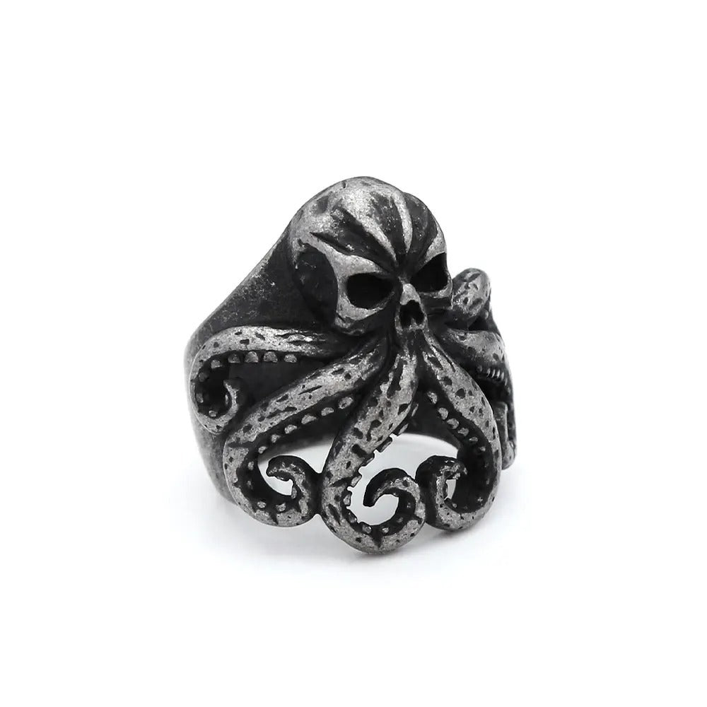 Vintage Octopus Stainless Steel Men's Ring