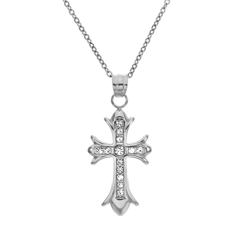 Planderful Jewelry Titanium Steel Cross Pendant Necklace Unisex Minimalist Luxury