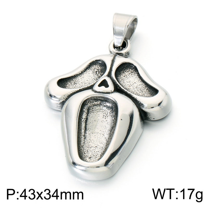 Giant Wolf Fenriel Screams Mask Pendant Three-Dimensional Two-Color Tiger Head Stainless Steel Necklace