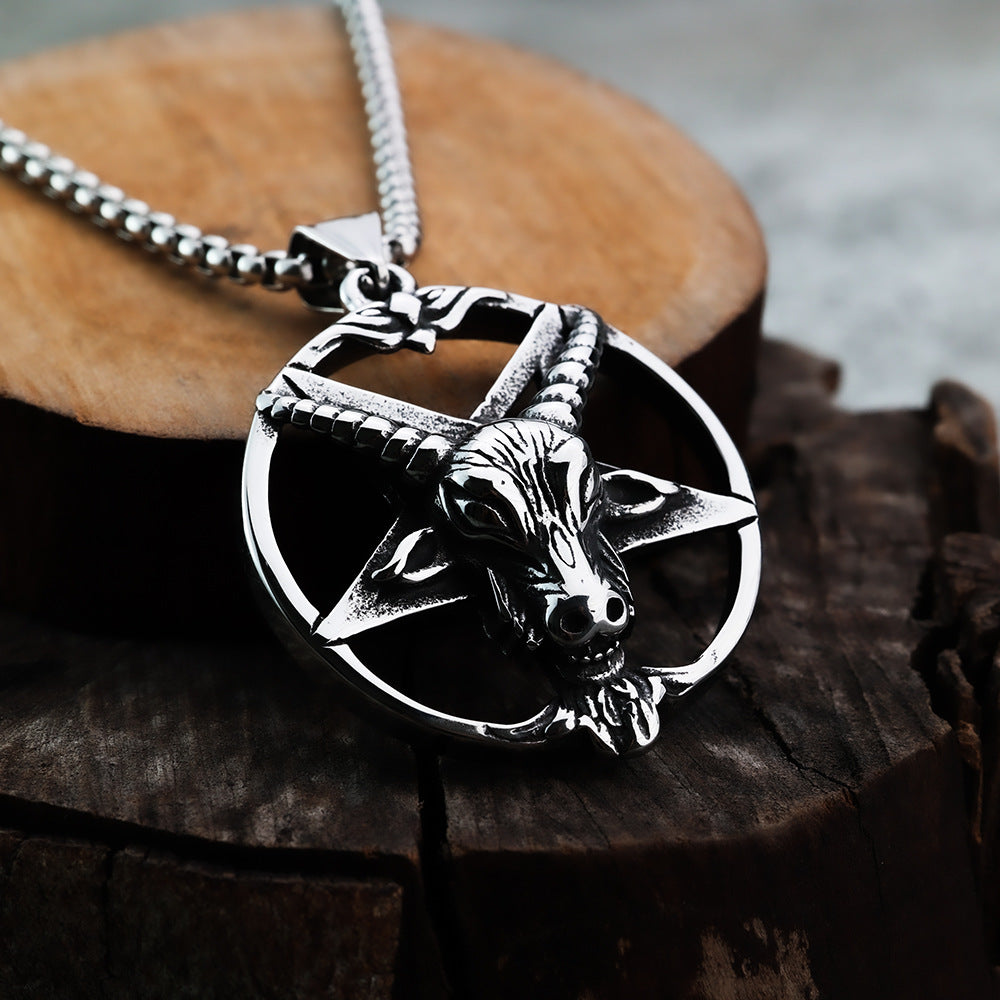 European And American Titanium Steel Antelope Pendant For Men