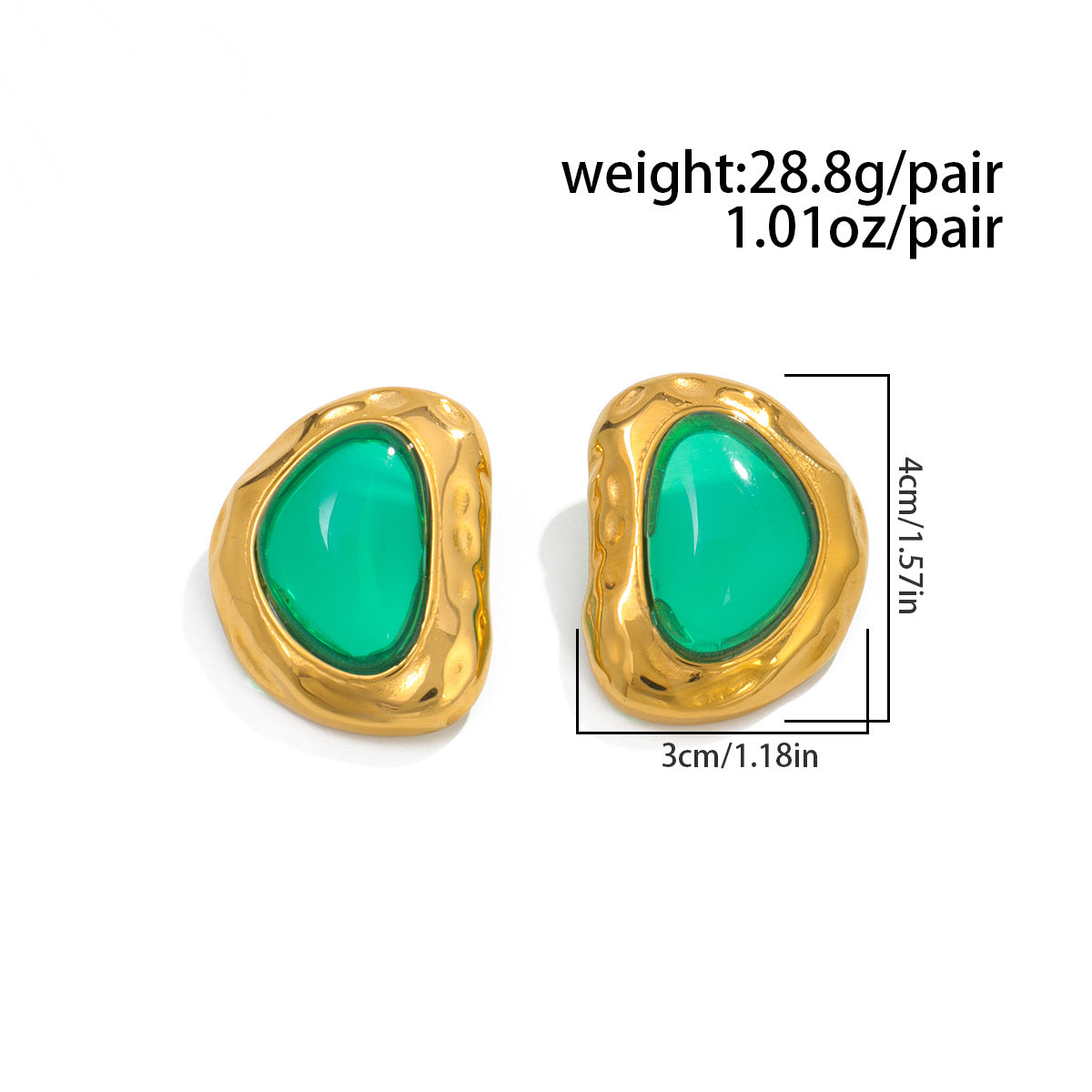 Stainless Steel Stone Earrings For Women Vienna Verve Planderful Retro Hammered Statement Street Style