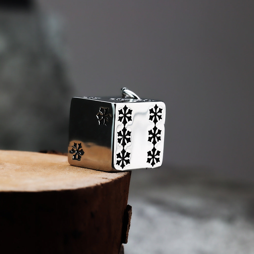 Cross-Border Pendant Square Skull Jewelry Necklace for Men