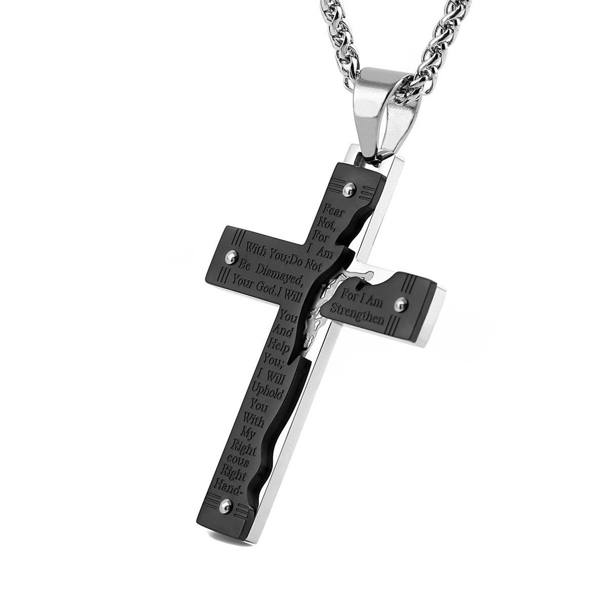 Cross Nails Stainless Steel Men's Pendant Necklace