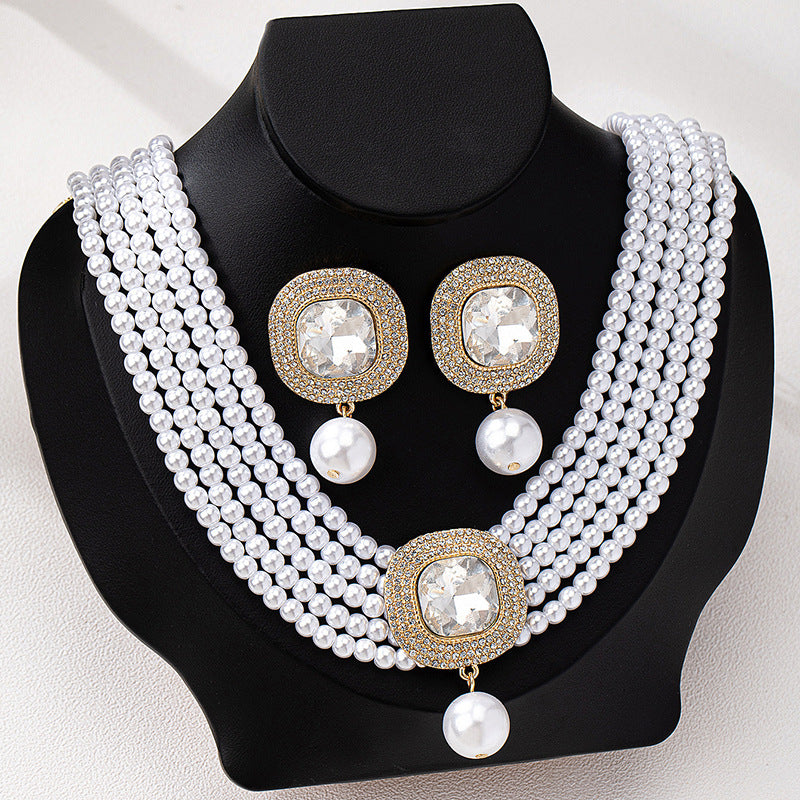 Planderful Vienna Verve Retro Pearl Jewelry Set for Women