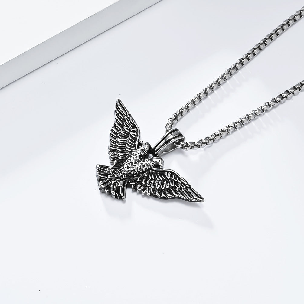 Cross-Border European American Retro Double-Headed Eagle Necklace