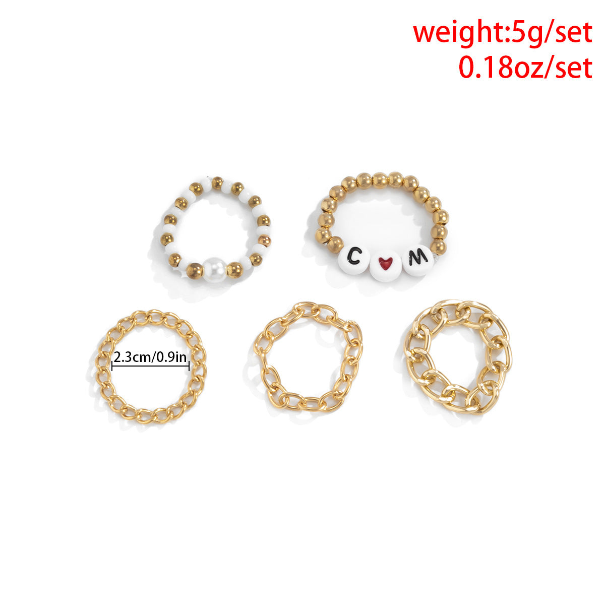 European and American Stacked Imitation Pearl Hand Ornament with Ring in Vienna Verve Collection