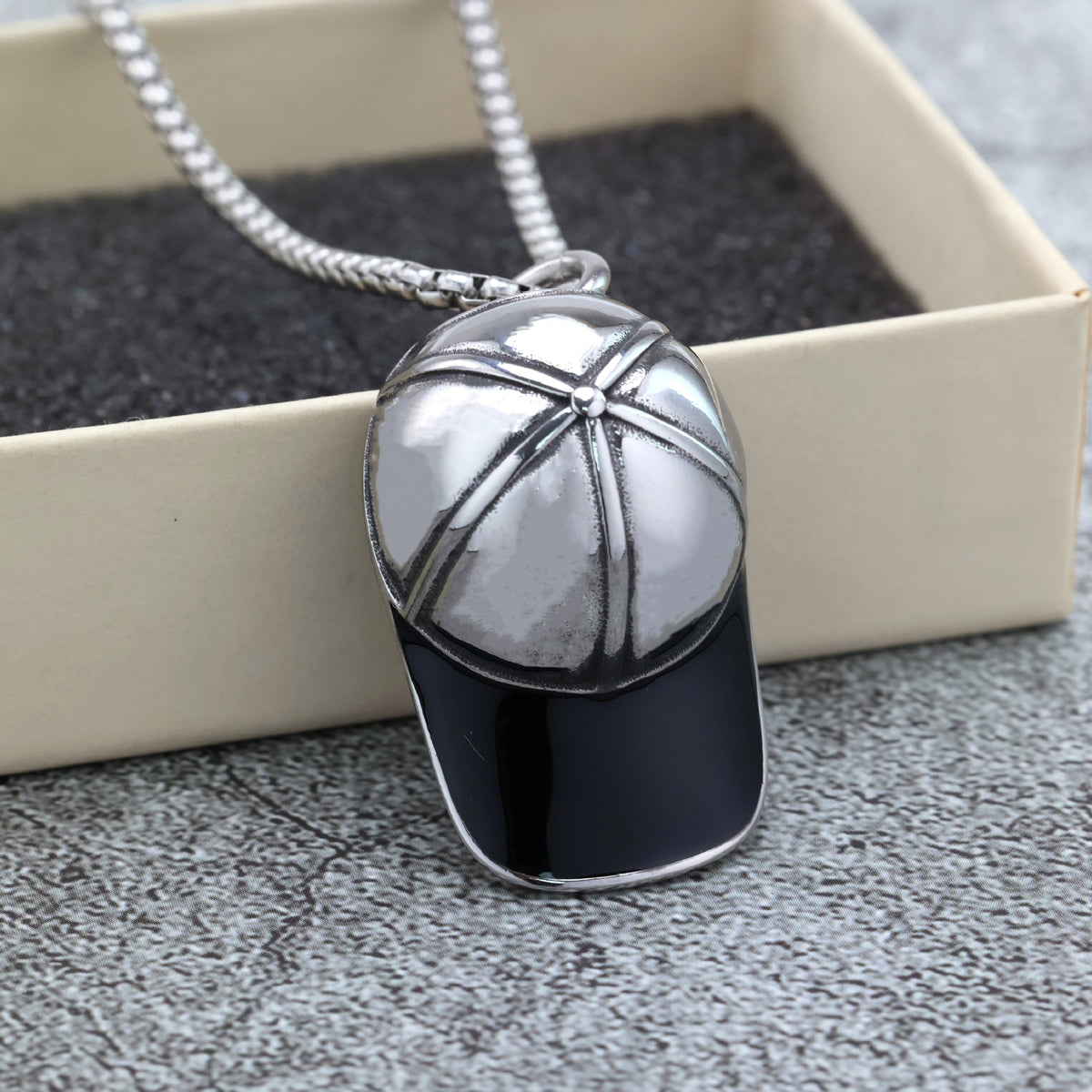 Punk Baseball Stainless Steel Men's Pendant Necklace