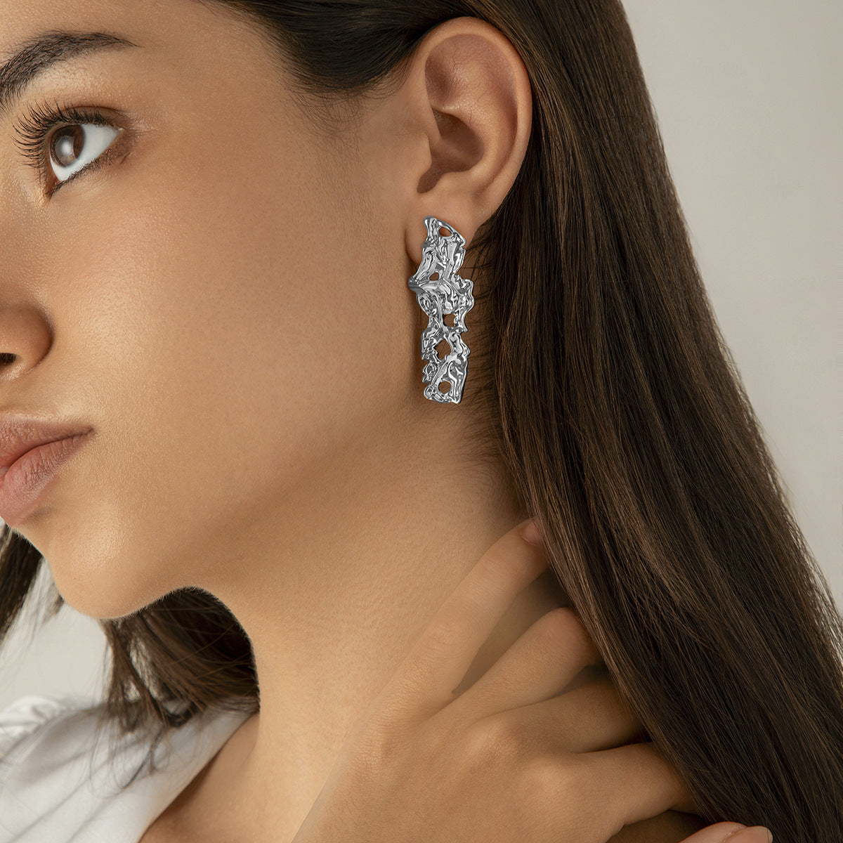 Planderful Lava Love Water Drop Earrings Irregular Geometric Statement Chic Jewelry For Modern Women