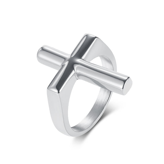 Cross Stainless Steel Ring for Men