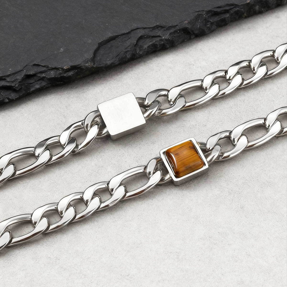 Tiger's Eye Stainless Steel Bracelet for Men