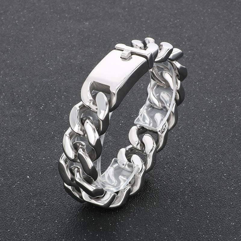 Planderful Punk Cuban Chain Bracelet Unisex Titanium Steel