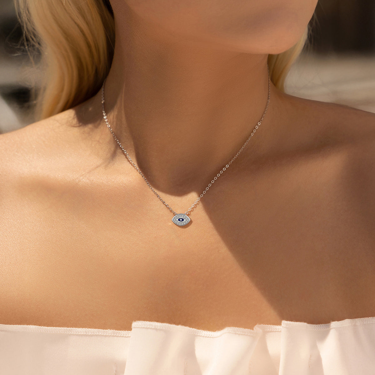 925 Sterling Silver Creative Eye Necklace
