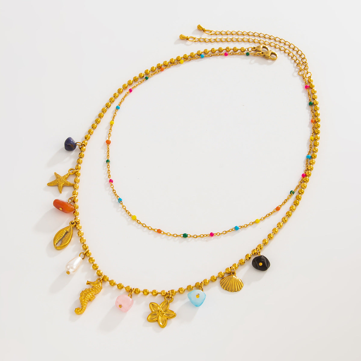 Starfish Pearl-Style Double-Layer Necklace
