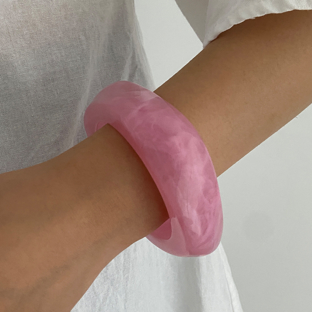 Planderful Vienna Verve Smudge Texture Acrylic Bracelet for Women Irregular Geometric Statement Jewelry