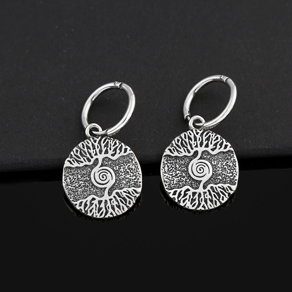 Amazon European and American Titanium Steel Odin Viking Earrings