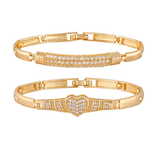 Heart Zircon Copper Bracelet