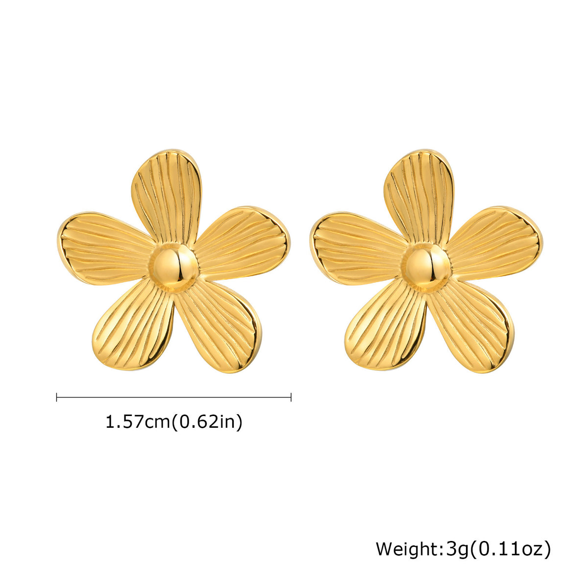 Stainless Steel Floral Earrings