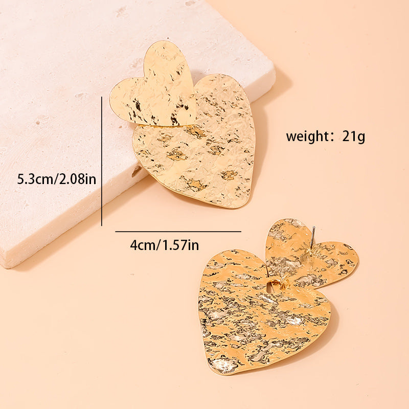 Exaggerated Geometric Pleated Love Earrings - Vienna Verve Collection