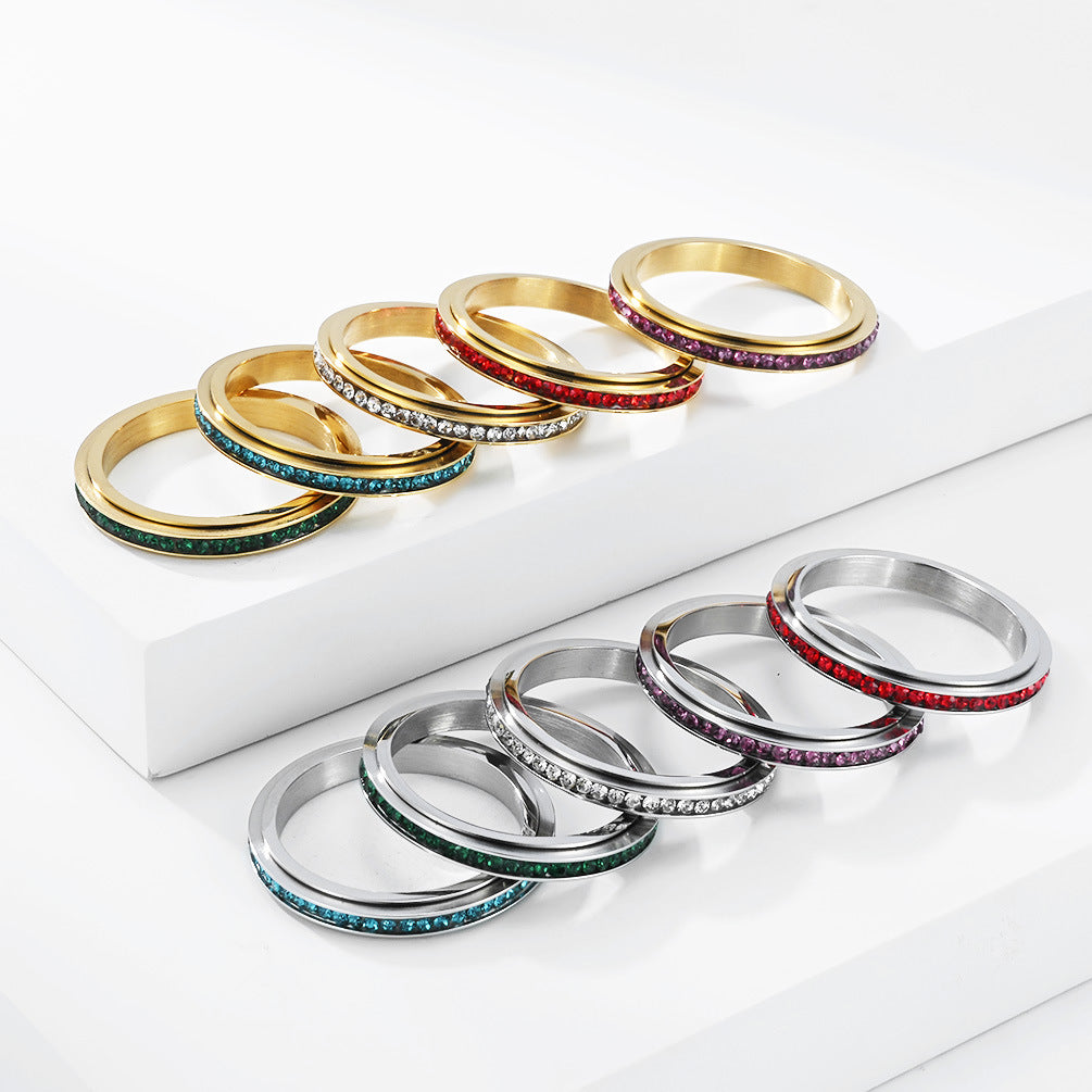 3mm Rotated Stainless Steel Women's Ring