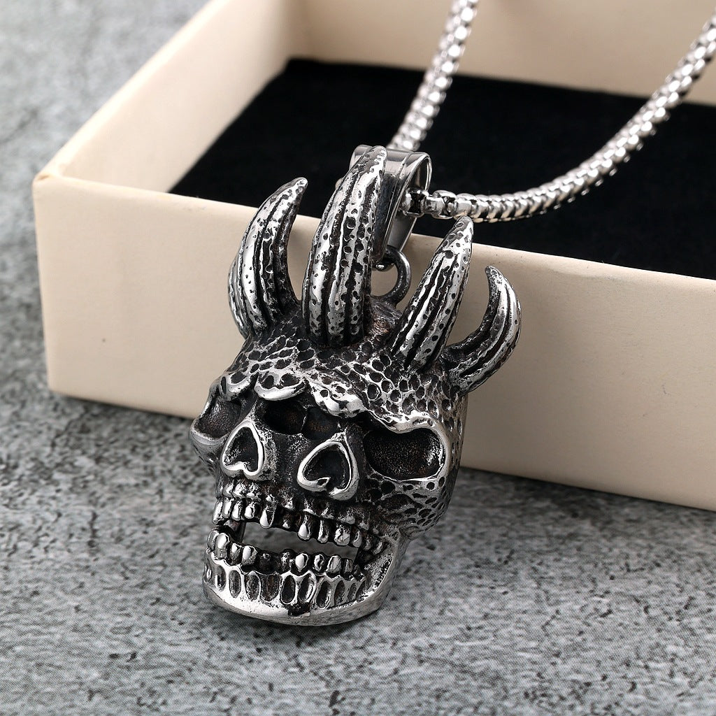 Punk Mask Stainless Steel Pendant Necklace