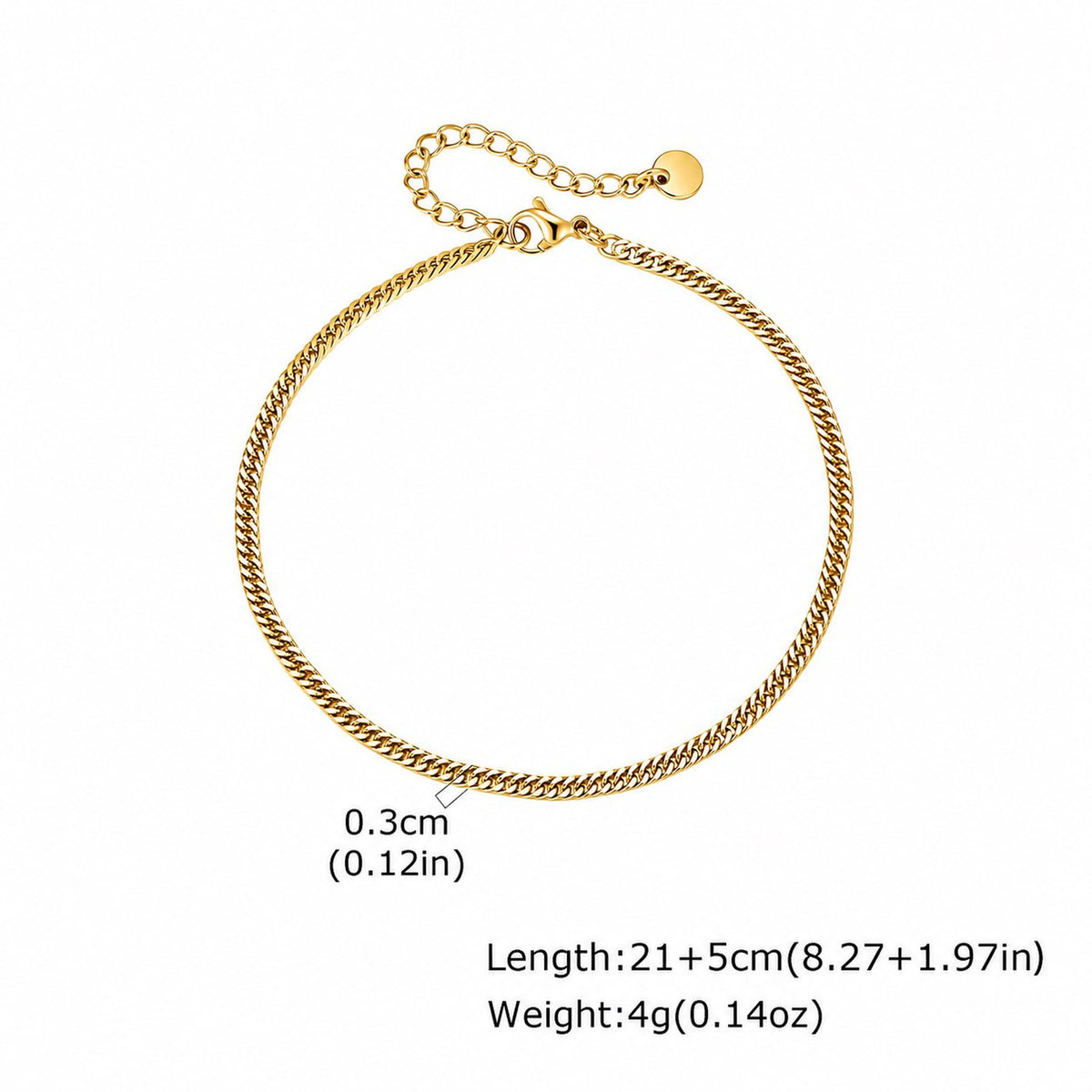 Four-Sided Grinding Anklet E-Commerce Stainless Steel Anklet