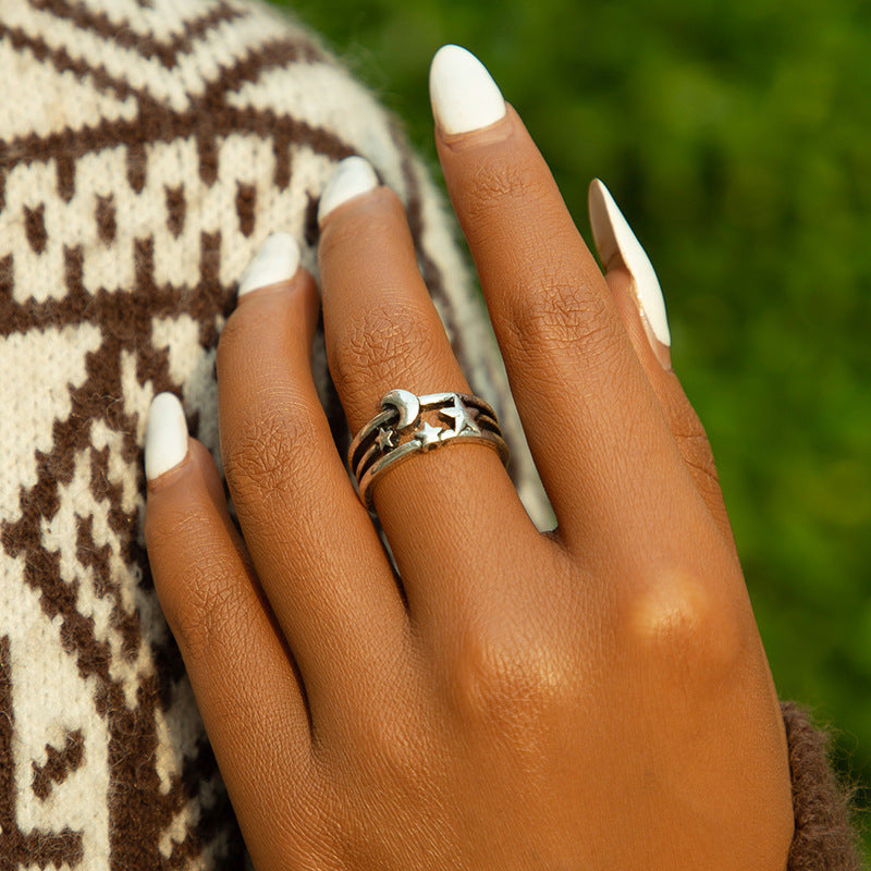 Vienna Verve Star Moon Ring: Exquisite Wholesale Jewelry Piece