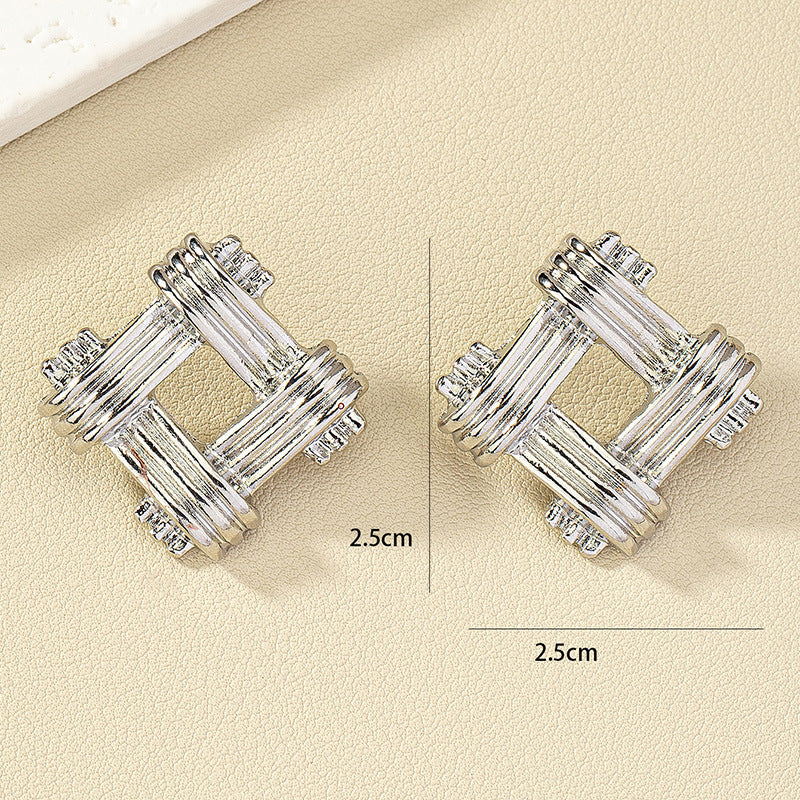 Twisted Geometric Fashion Stud Earrings - Vienna Verve Collection