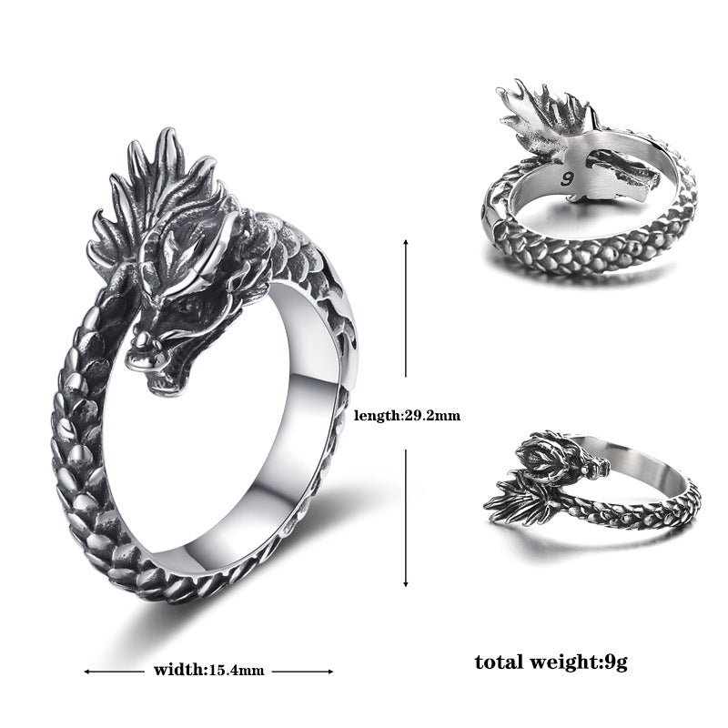 Steel Ring – Vintage Dragon Ring For Men